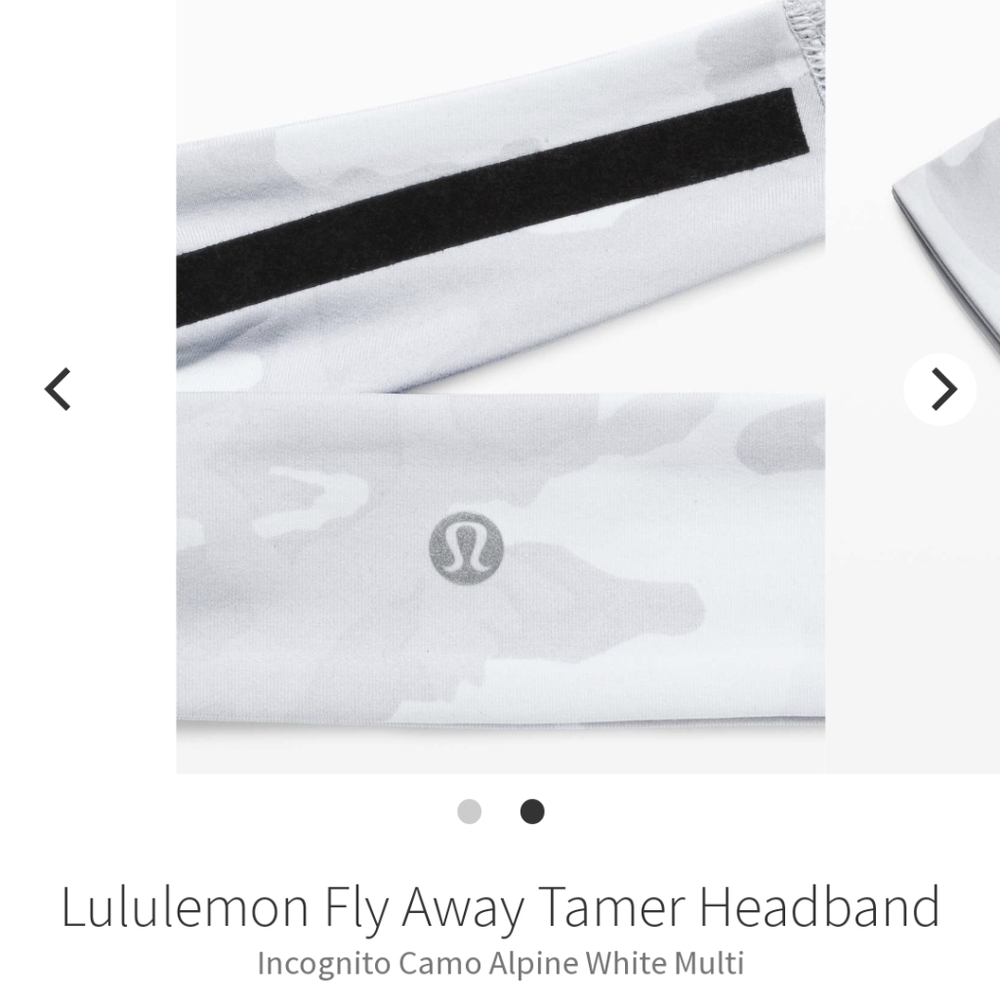 NWOT 🍋 Lululemon Camo Alpine white headband